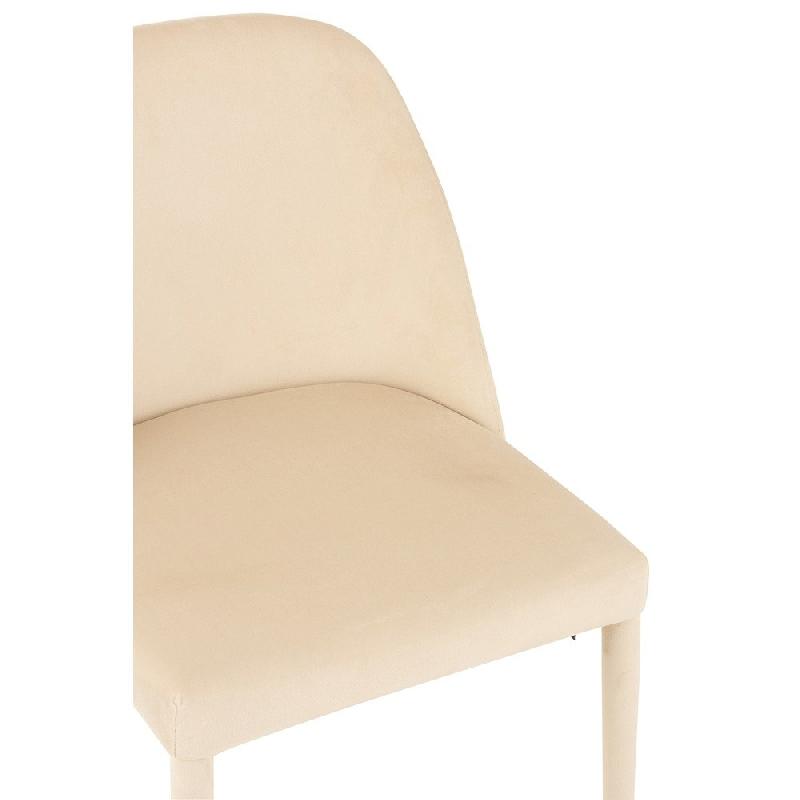 Chaise de réunion Cheza beige - tissu velours ultra doux - piétement métallique - assise rembourrée_5
