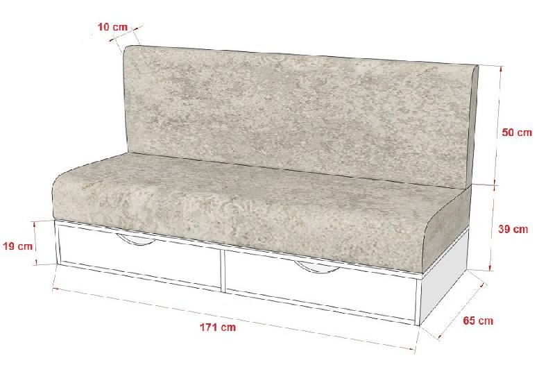 Armoire-lit escamotable KOMPACT SOFA avec canapé, tiroirs, blanc mat et tissu gris - Couchage 160x200 cm_5