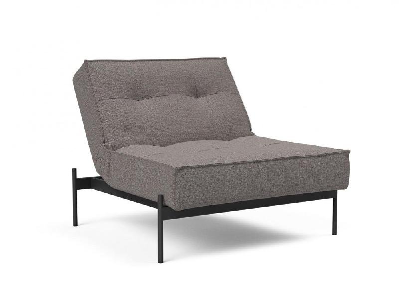Fauteuil convertible design SPLITBACK - Innovation Living - Mixed Dance Grey - Couchage 90x115 cm - Pieds en acier noir mat_5
