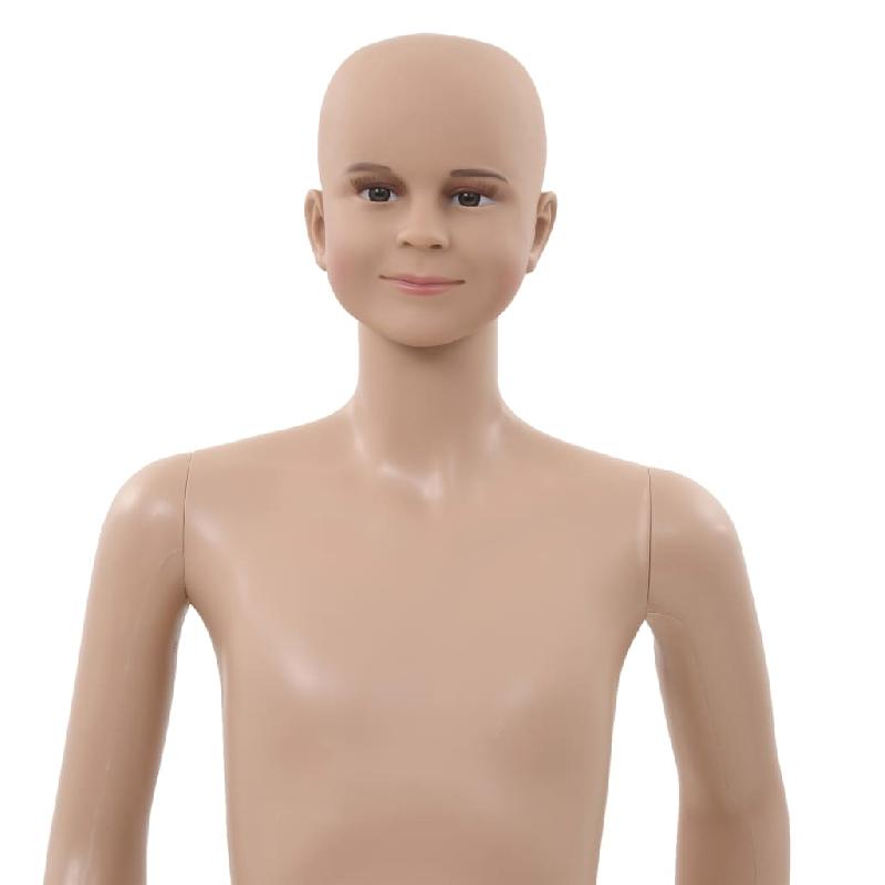 Vidaxl mannequin enfant corps complet avec base verre beige 140 cm 142931_5