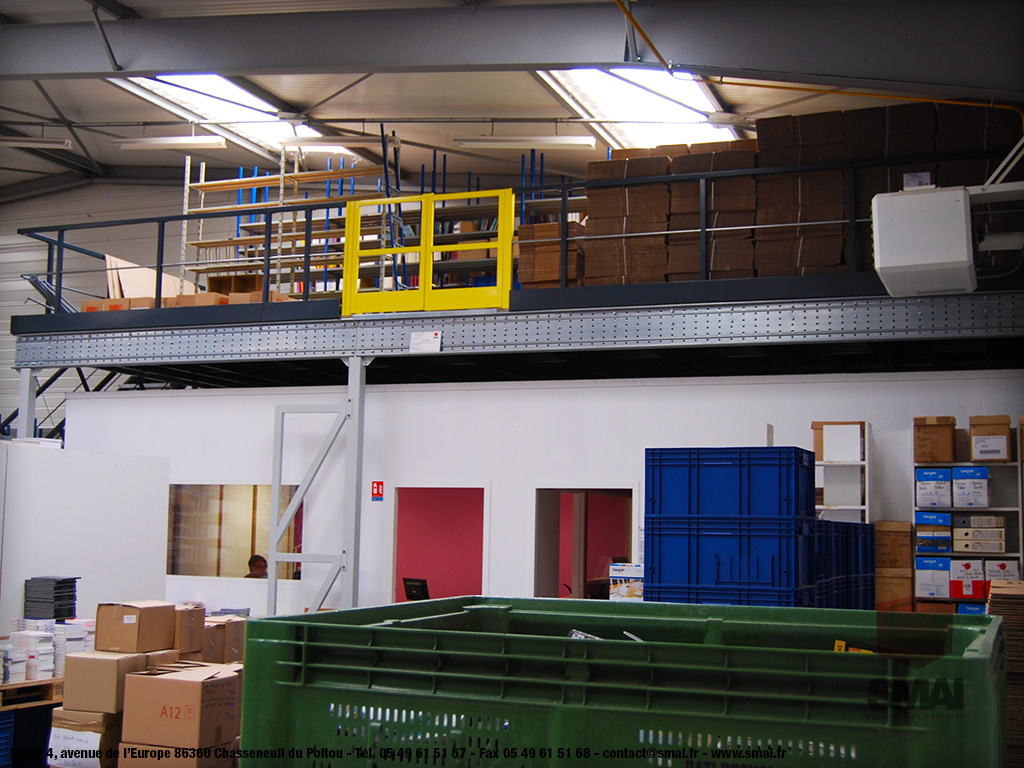 Plateforme / mezzanine industrielle - Cloisons modulaires pour bureaux - Multi-niveaux - Charge jusqu'à 1000 kg/m²_5