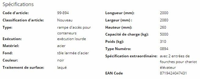 99-894 - rampe d'accès pour conteneur - kruizinga - capacité de charge 5000 kg_5