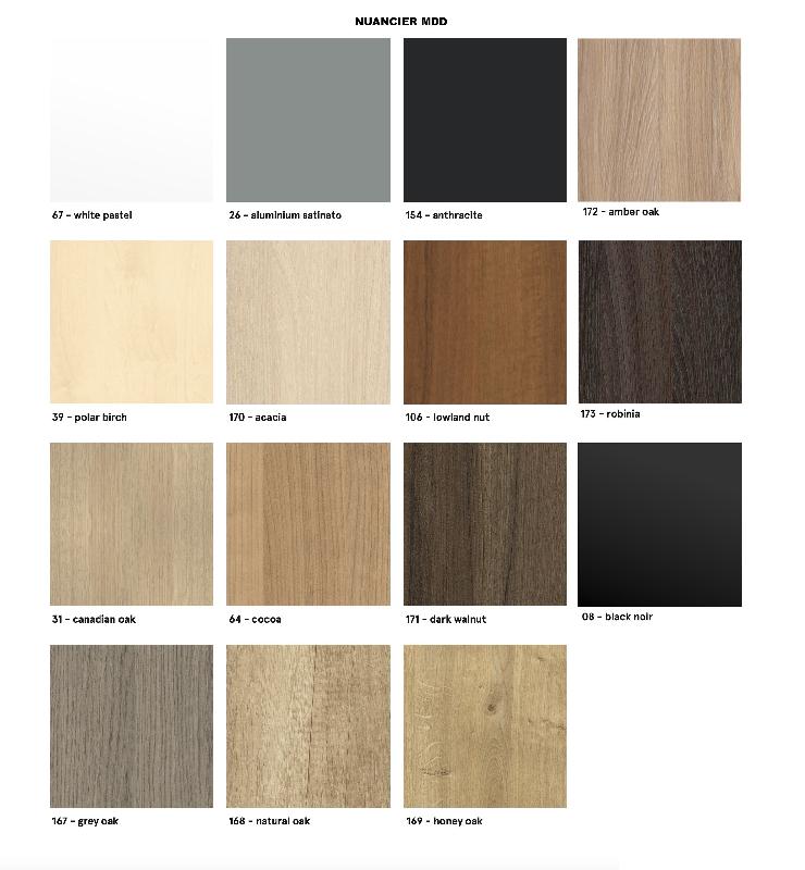 Bureau Manager avec crédence Ogi M - MDD - 160, Acacia clair, Piètement blanc_5