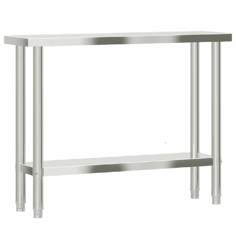 Vidaxl table de travail de cuisine 110x30x85 cm acier inoxydable 376452_5