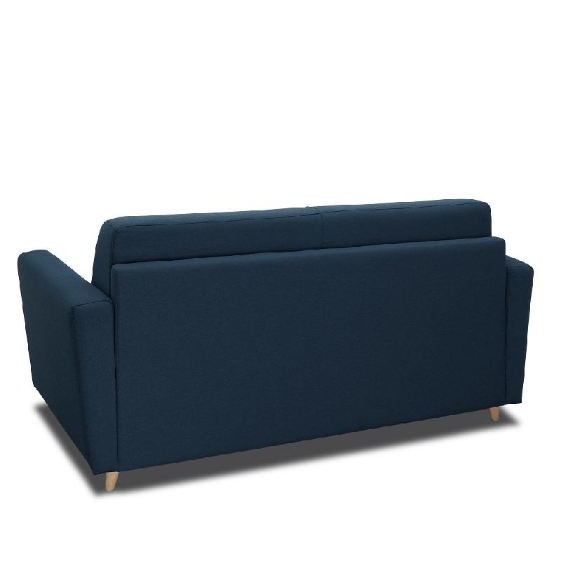 Canapé MEZZANO convertible express - Matelas 16 cm - Sommier métal 140 cm - Tissu tweed bleu nuit - Design scandinave_5