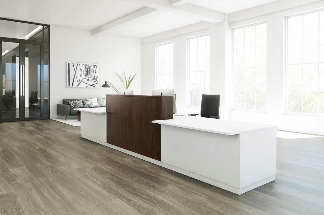 Banque DELTA avec plateau mélaminé épaisseur 25 mm