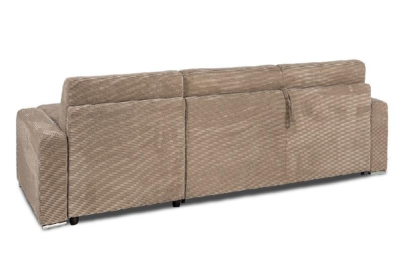 Canapé d'angle convertible EXPRESS DREAMER 140 cm - Matelas 16 cm - Velours côtelé caramel - Méridienne modulable avec coffre_5