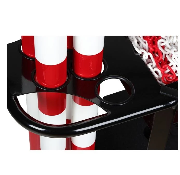 Chariot avec 6 poteaux rouges et blancs_5