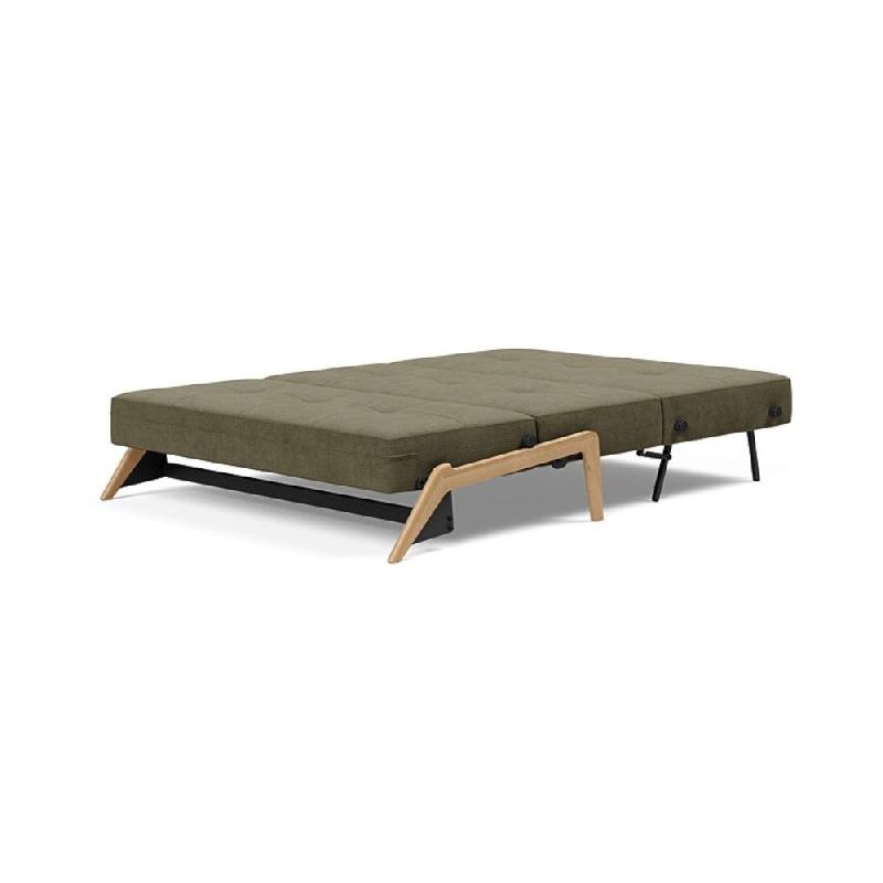 Canapé design convertible Innovation Living Cubed Wood 02 - Lit 140x200 cm - Tissu Cordufine Pine Green_5