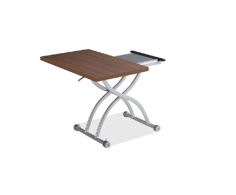 Table relevable extensible HIRONDELLE compacte finition noyer 100 x 57/114 cm_5