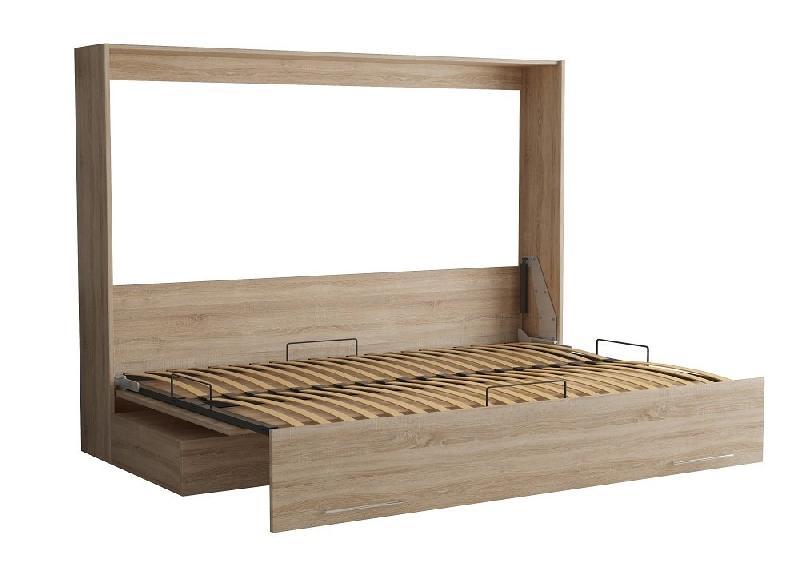 ARMOIRE LIT ESCAMOTABLE VERTIGO SOFA CHÊNE CANAPÉ GRIS COUCHAGE 140*200 CM_5