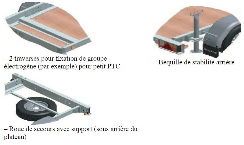 Remorque à châssis-nus prêts à carrosser, roues extérieures 1 essieu, PTC 750 kg - Série ETA - ECIM - ETA 09 16 075 SF_5