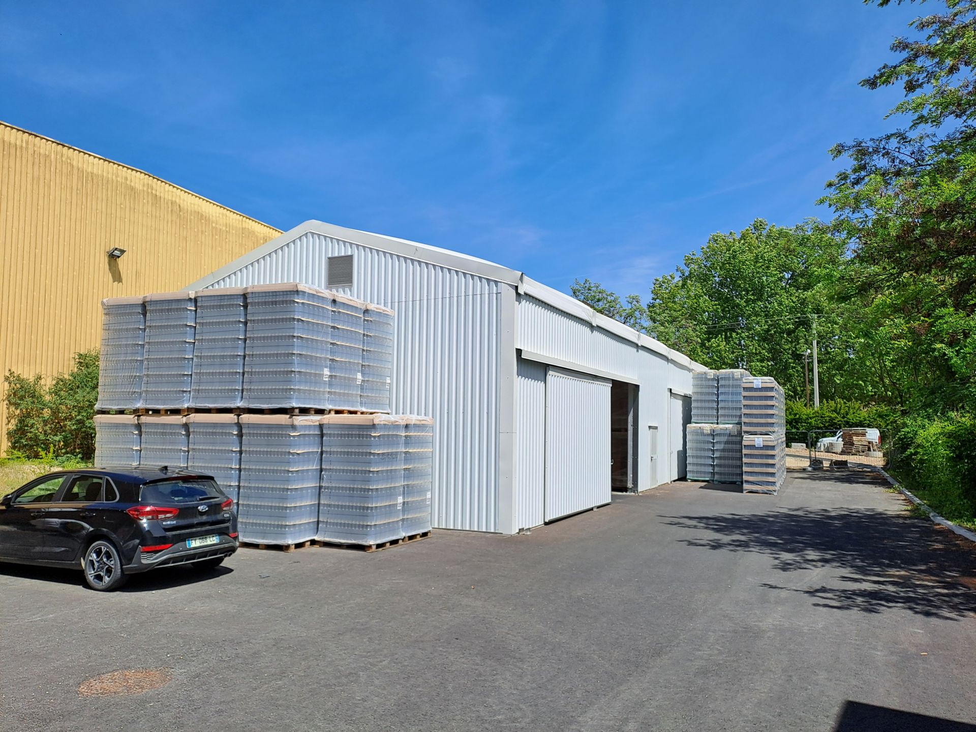 Entrepôt démontable temporaire pour différents stockages : big-bags, palettes, racks, gerbage_5