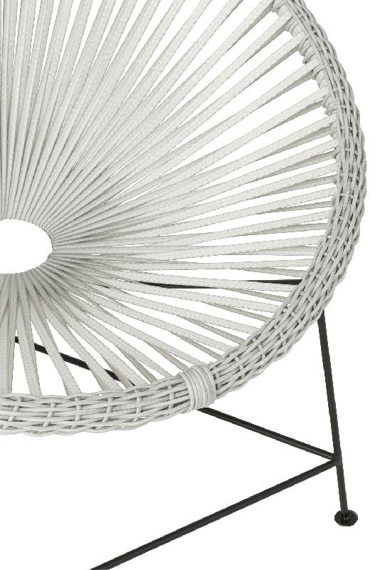 Fauteuil design AGAFI - rotin blanc - forme œuf - utilisation intérieure et extérieure_5