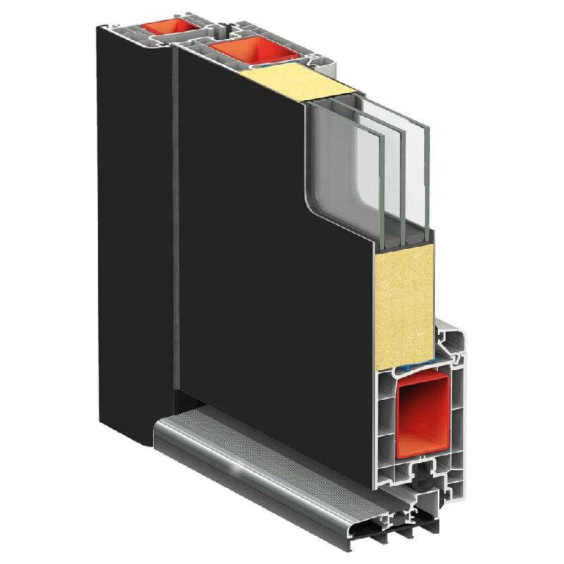 Vidaxl porte d'entrée anthracite 100x210 cm aluminium et pvc 3157072_5