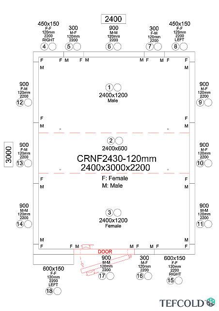 Chambre froide négative 11,68 m3 (2400 x 3000 x 2200 mm) avec monobloc de paroi_5