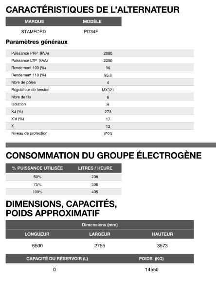 AP-2280 - Groupe électrogène en container triphasé 50 Hz - 2.250 kVA - Moteur PERKINS et alternateur STAMFORD_5