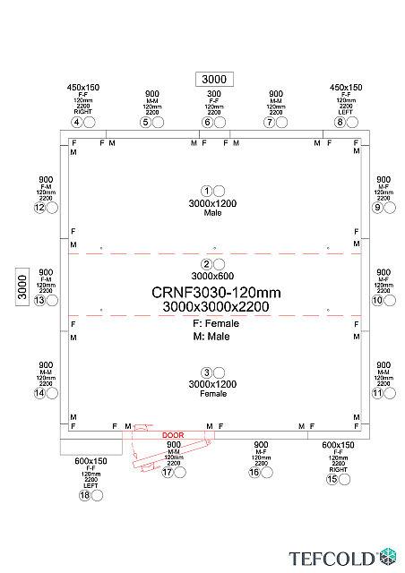 Chambre froide négative 14,93 m3 (3000 x 3000 x 2200 m) avec monobloc de paroi_5