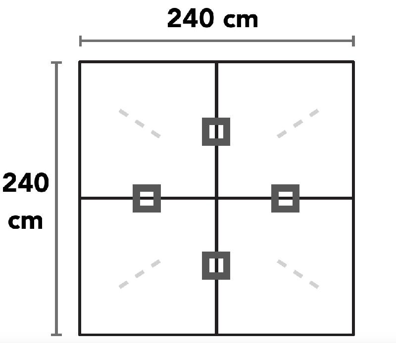 Table de réunion carrée Kyo avec pieds verre - Martex - Noyer_5