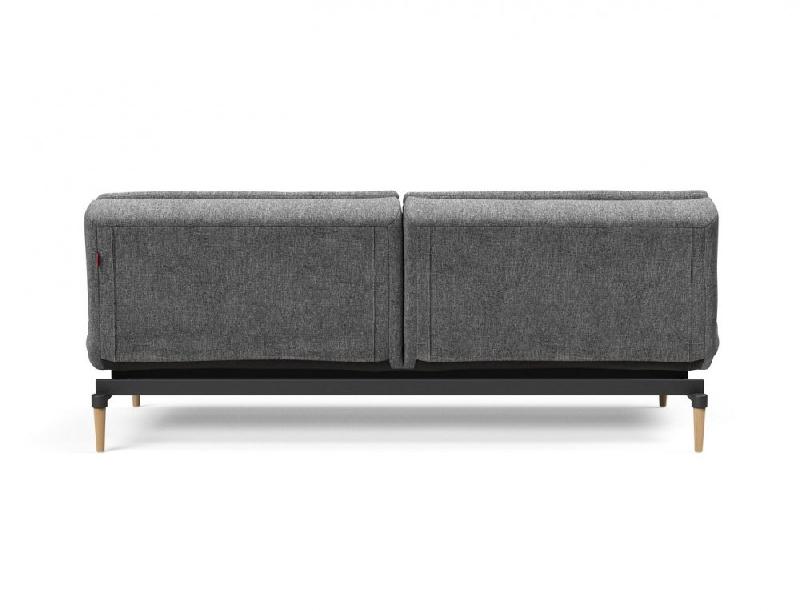 Canapé design Dublexo Styletto - Convertible lit 115x210 cm - Pieds chêne naturel - Tissu Twist Charcoal_5