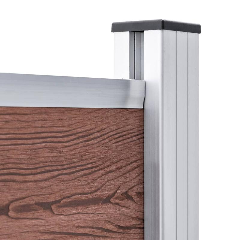 Vidaxl ensemble de panneau de clôture wpc 353x146 cm marron 3070451_5