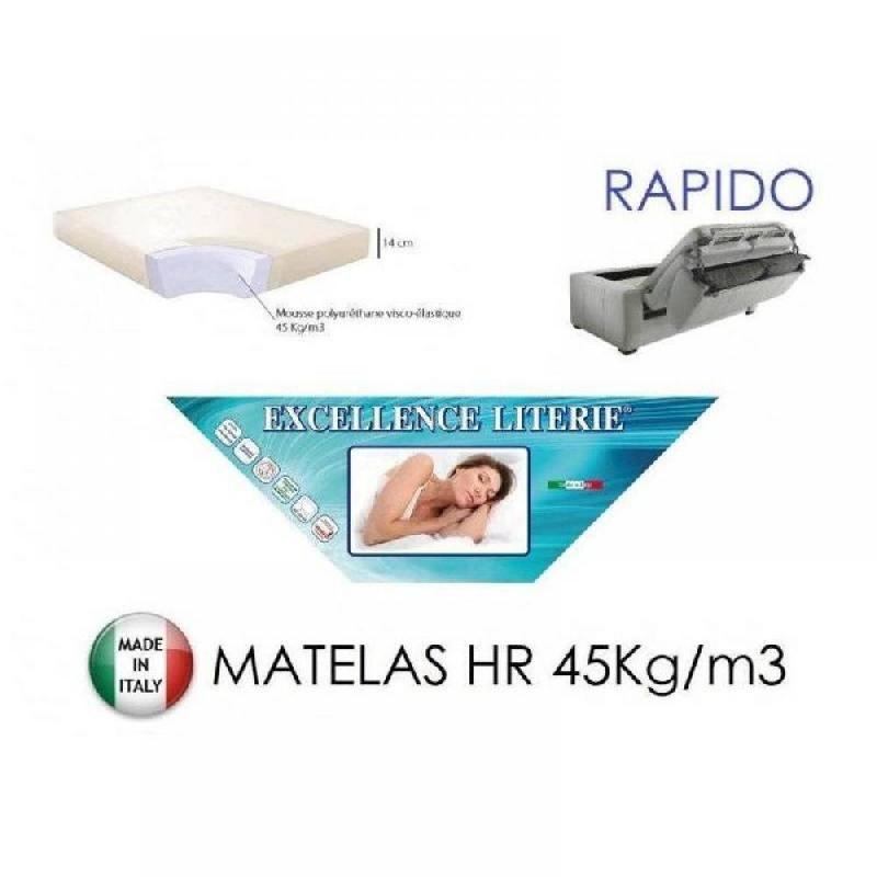 Canapé convertible d'angle Nordic - Matelas 16 cm - Système express - Sommier lattes Renatonisi - Tweed bleu azur - Couchage 140x197 cm_5