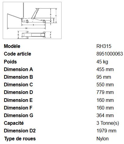 Rh315 - Cric rouleur hydraulique en acier renforcé - Rodcraft - capacité : 3T_5