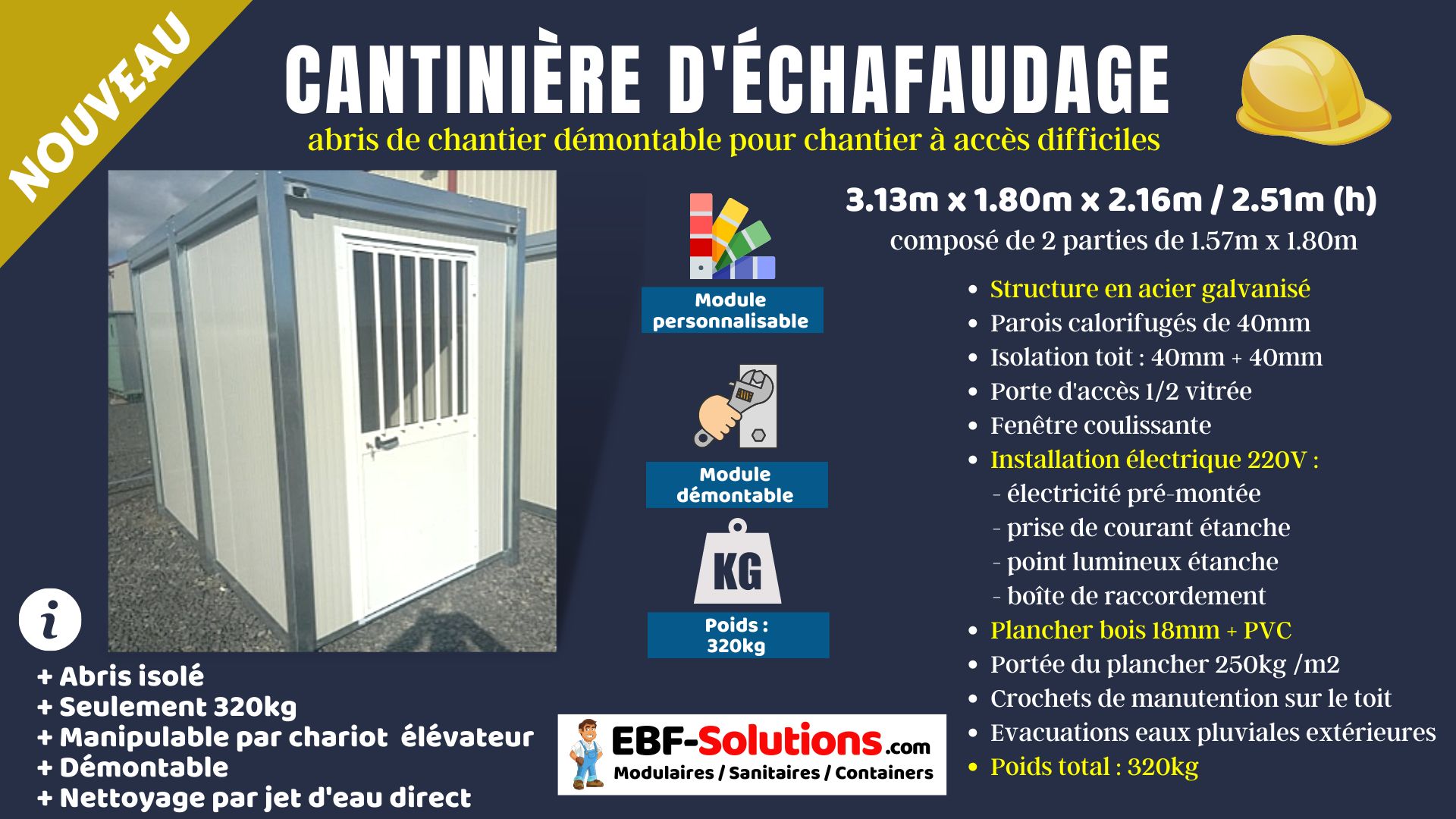 Abris chantier démontable - cantinière échafaudage_0