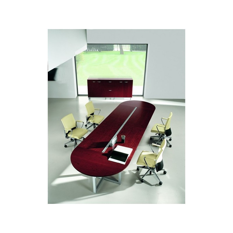 Bureau de direction ZETA X - Sous main cuir en option - Plateau bois 180/200 cm - QUADRIFOGLIO_5