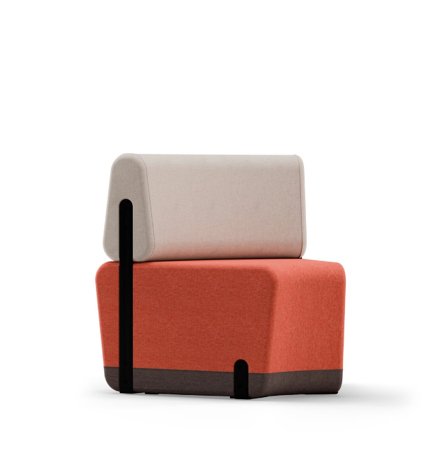 Canapé scolaire modulaire incurvé avec dossier - Base disponible en 3 couleurs - Kalin Curved Complete_5