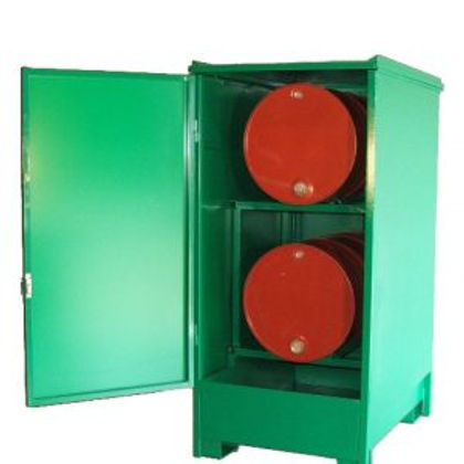 Rack et box de rétention en acier pour fûts 220/440 litres - stockage vertical et horizontal - peinture RAL 6029 ou galvanisé_5