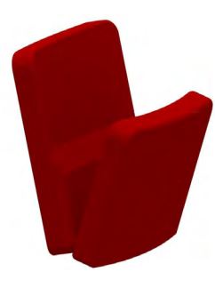 Fauteuil d'auditorium à piétement central avec accoudoir commun type manchette pour ERP - CYRANO._5