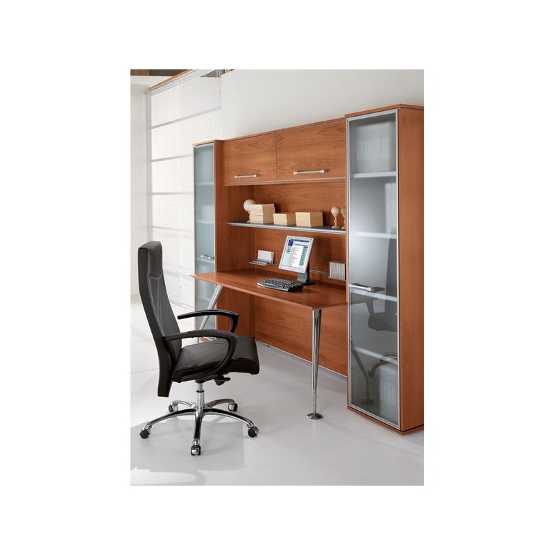 Bureau de direction ENOSI LAS avec retour sur meuble de rangement et table triangulaire - L 200 x 235 cm_5