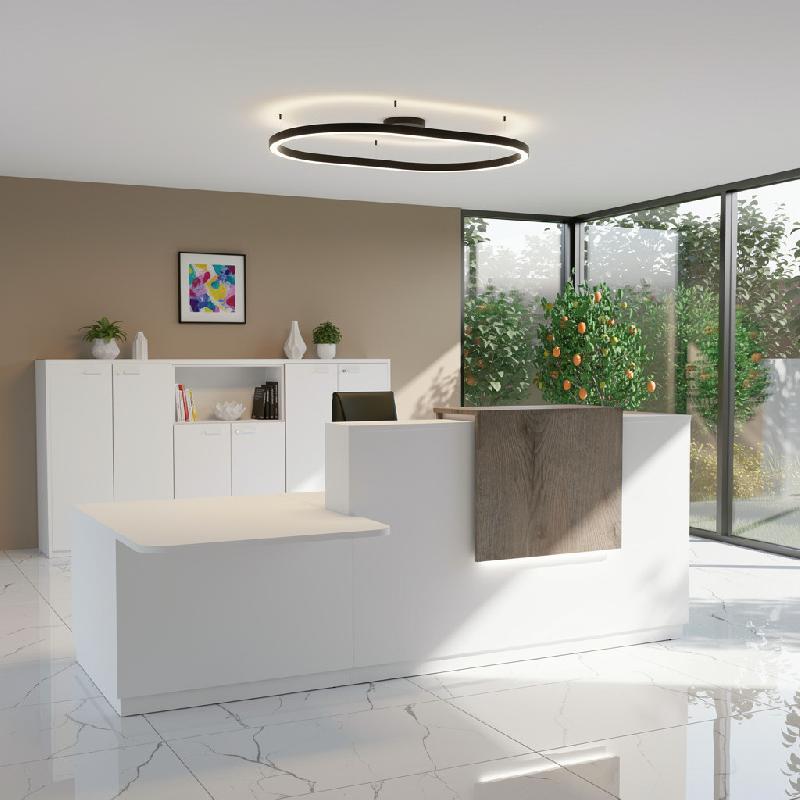 Banque d'accueil Design & Ergonomique : La solution idéale pour Cabinets Médicaux - Blanc, Gauche, Oui, 282, Chêne grisé_5