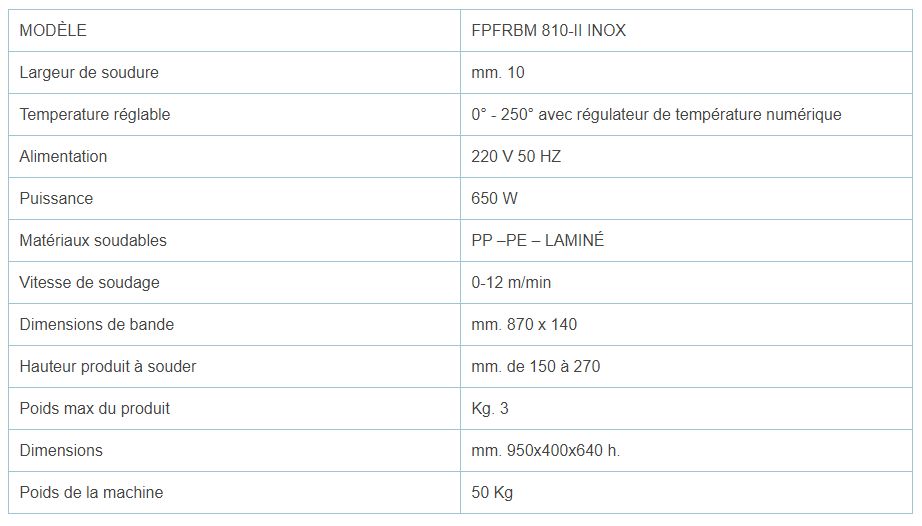Fpfrbm 810 II - Soudeuse en continu verticale inox - Ferplast - Poids 50 kg - Température réglable 0-250°C_5