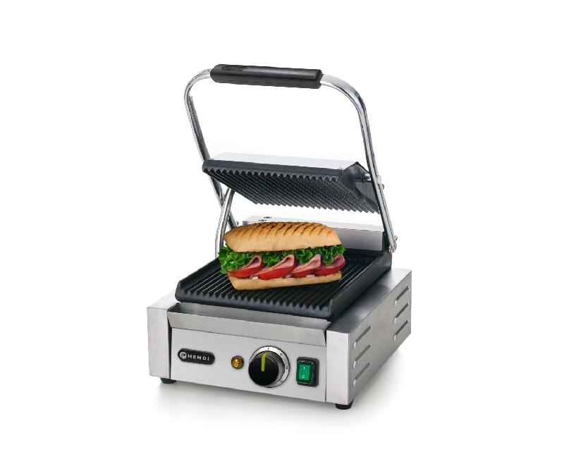 Grill de contact modèle simple complètement rainuré 220x230mm HENDI_5