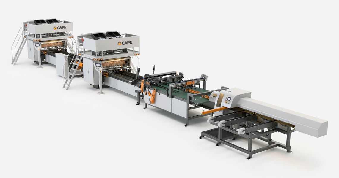 Tandem 4 machines pour palettes - ligne de clouage continu - fabrication de palettes 4 et 2 entrées_0