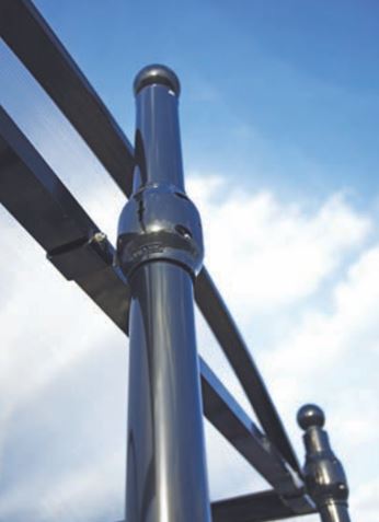 Abri vélo esthétique avec pommeaux décoratifs - PROVINCE - 6 places, aluminium et polycarbonate anti-UV_5