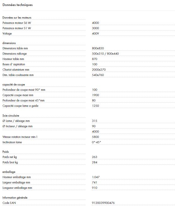 Scie à format - Holzmann TS315VF2000_400V - moteur 4000W S6, lame Ø 315mm, coupe inclinable 45°_5