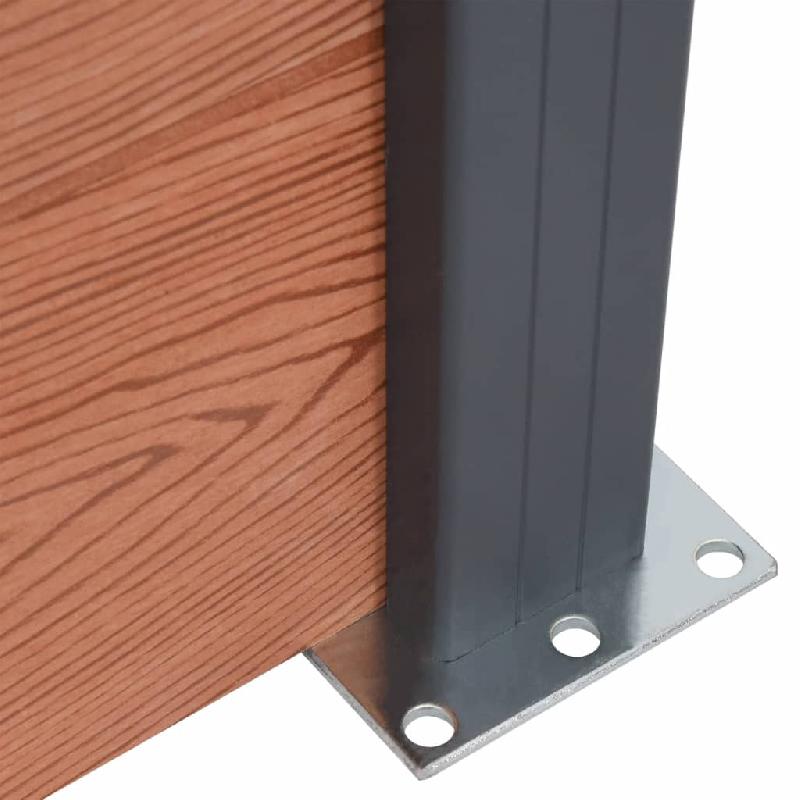 Vidaxl ensemble de panneaux de clôture marron 353x186 cm wpc 3211830_5