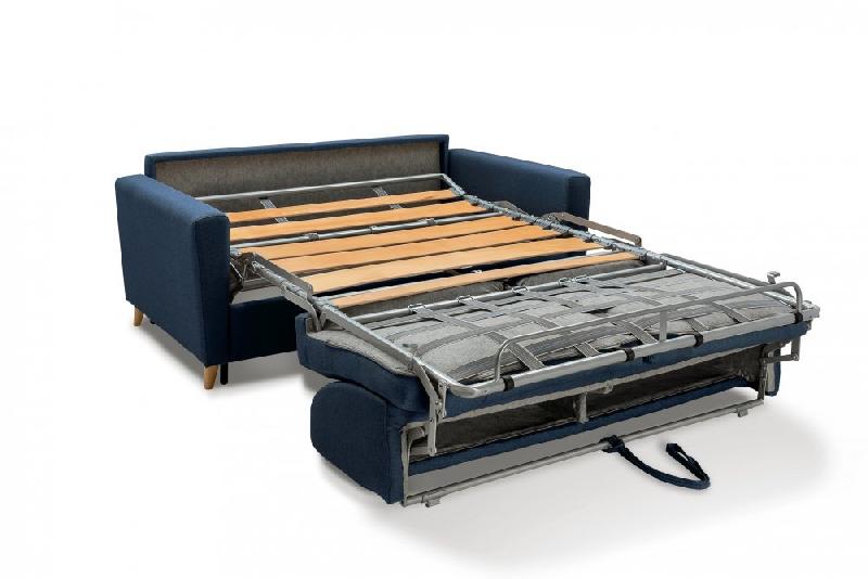 Canapé d'angle convertible express Virgola - 140 cm - Sommier à lattes - Matelas 16 cm - Tissu bleu turquoise_5