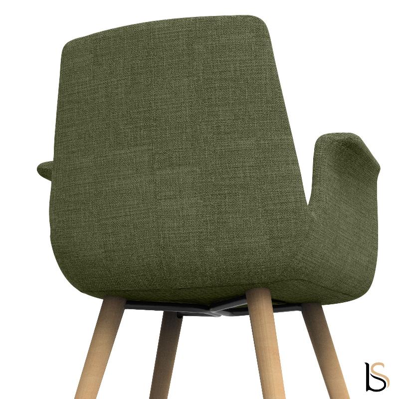 Chaise visiteurs RAN pieds bois - Mobel linea. - Bleu camille_5