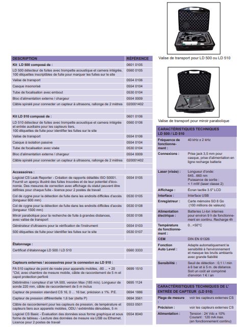 Ld 500/510 - détecteur de fuite d'air comprimé - cs instruments - fréquence de fonctionnement: 40 khz ± 2 khz_5