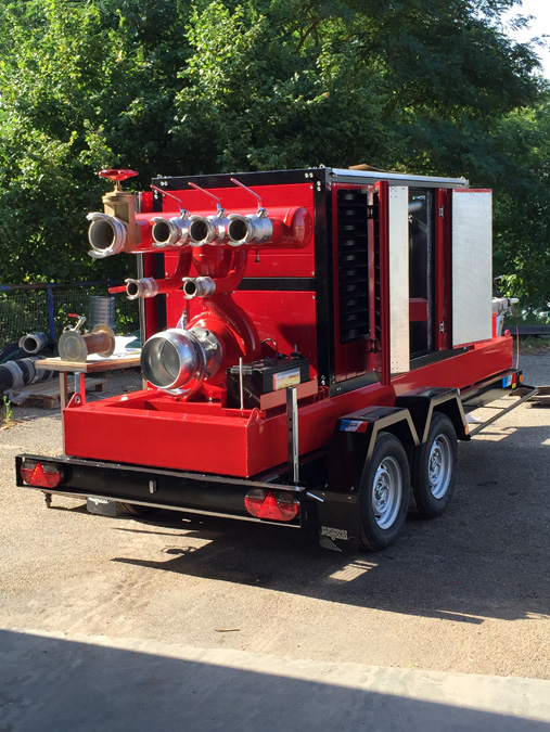 Système motopompe incendie avec options de transport variées