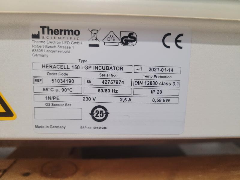 Incubateur / étuve à Co2 Thermo Scientific HERACELL 150i GP_5