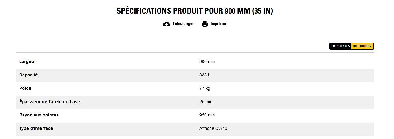 Godet d'excavation-mini-pelle - caterpillar finance france - 900 mm (35 in) - poids 77 kg_5