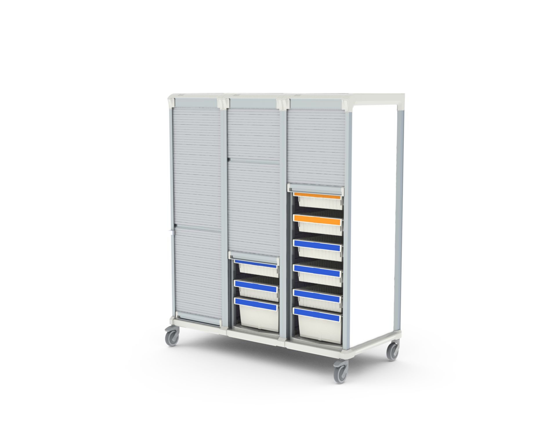 Armoire médicale de transfert ou stockage 3 colonnes, conçue dans des matériaux résistants aux bactéries - WEECART_5