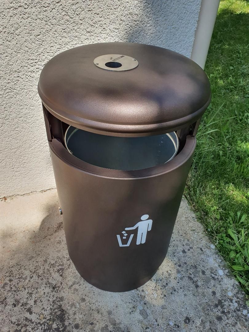 Cendrier poubelle en acier galvanisé - Gamme Australia UrbainEco - Contenance 75-80L_5