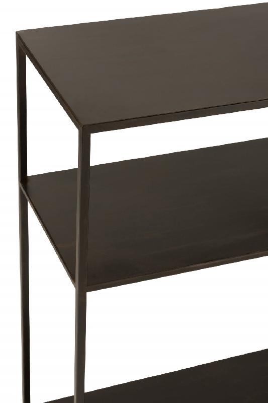 Étagère basse rectangulaire 4 niveaux irréguliers en métal noir - Design sobre et épuré - L120 x H81.5 x P30 cm_5