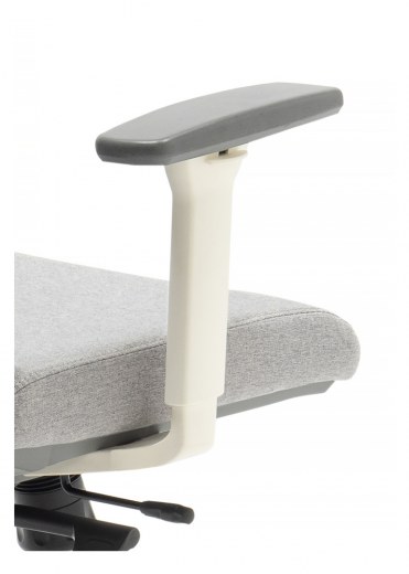Fauteuil de bureau NICE avec têtière tapissée, accoudoirs 3D réglables et structure blanche - Référence 6428 FR206_5